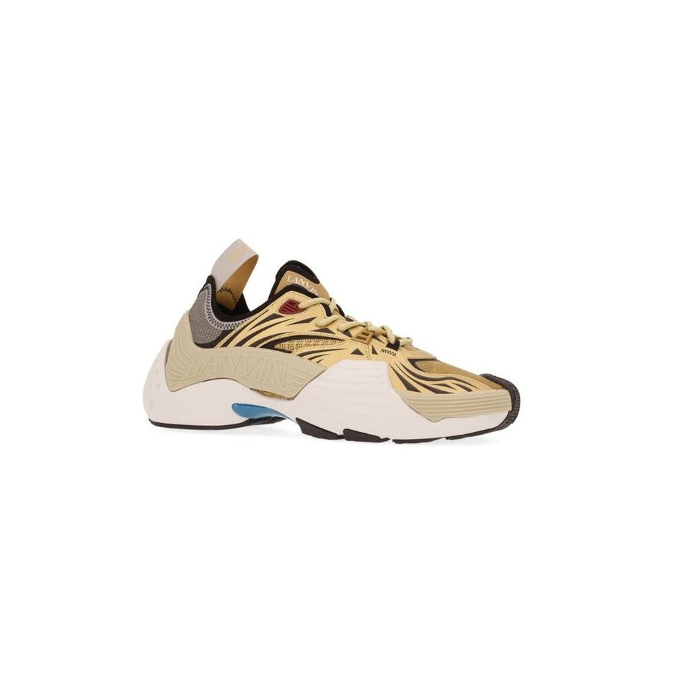 $1,350 NIB Lanvin Logo Ecru Low Top Mesh Colorblock Sneakers Shoes Size 46 (13)